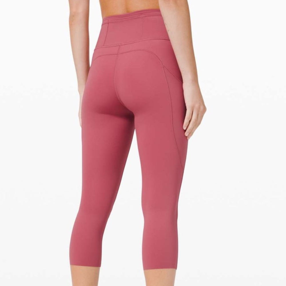 Lululemon Fast and Free Crop II 19" *Non-Reflective Cool size 4 Pink Rose Mauve